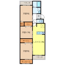 大谷ヒルズＣ棟の物件間取画像